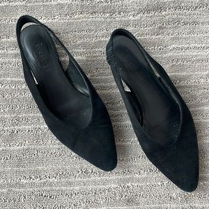 Everlane Suede V Slingbacks